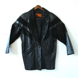 VTG Outbrook Leather Jacket Native American Boho